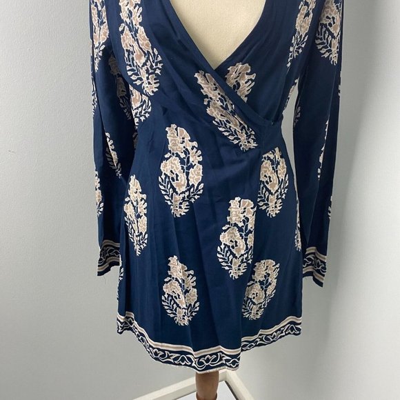 Angel Biba Size 10 Romper Wrap Long Sleeve Lightweight Paisley - Picture 3 of 9